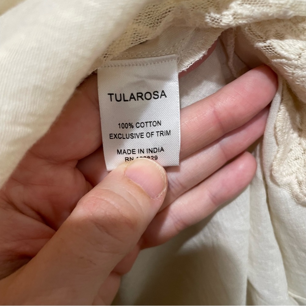Tularosa Holden Halter Mini Dress Sleeveless Lace Trim Cream Size Small - Picture 9 of 9